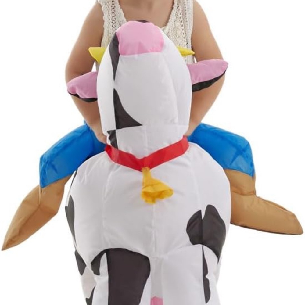 Kids Inflatable Cow Costume with Rider - Picture 2 of 5